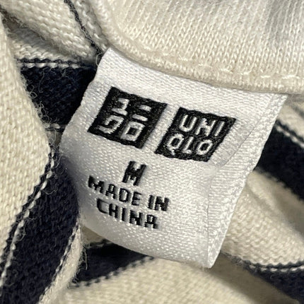 UNIQLO Women's Black White Knitted Stripe Long Sleeve Sweatshirt Sweater top M