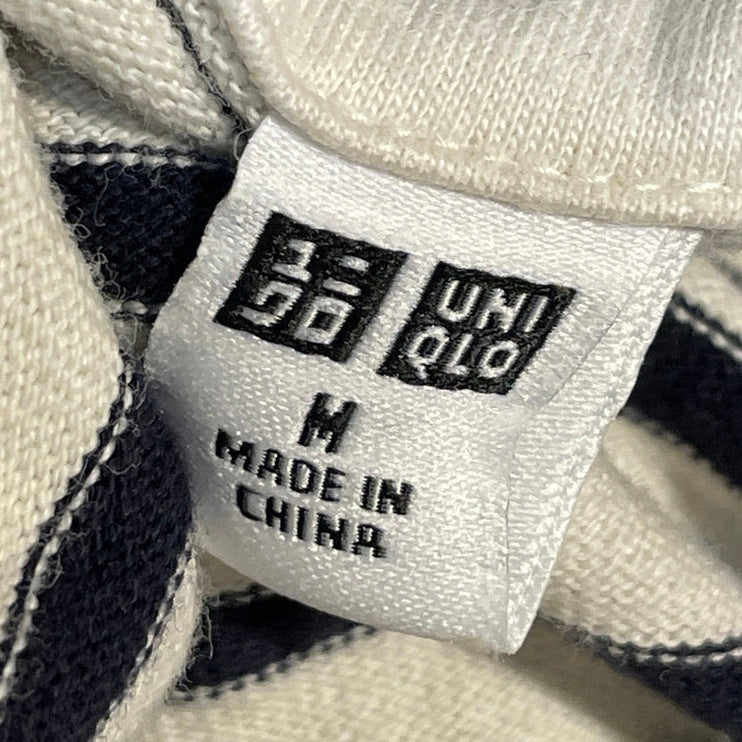 UNIQLO Women's Black White Knitted Stripe Long Sleeve Sweatshirt Sweater top M