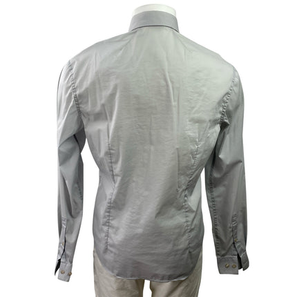 Kenneth Cole Reaction Men's Gray Extra Slim Fit Long Sleeve Button Up Shirt 15.5