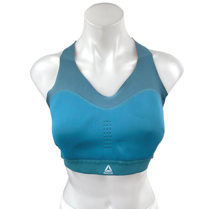 Reebok Puremove Blue Sleeveless Racerback Activewear Sports Bra Crop Tank Top M