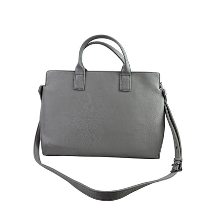 Matt & Nat Gray Pebbled Laptop Zip Crossbody Tote Shopper Messenger Handbag OS
