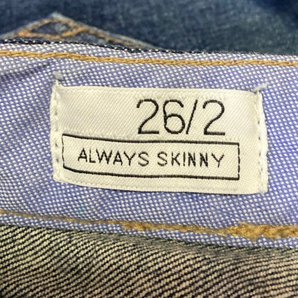 GAP 1969 Always Skinny Women's Blue Distressed Low Rise Denim Jeans Pants Sz 26