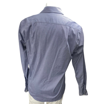 Tommy Hilfiger Men's Blue Slim Fit Long Sleeve Button Down Dress Shirt Top 16.5