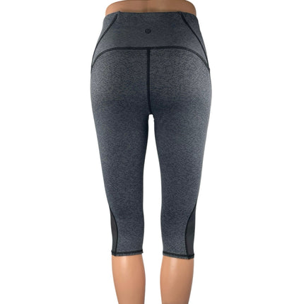 Lululemon Wunder Under Gray Skinny Mid Rise Crop Workout Tight Leggings Pants 6