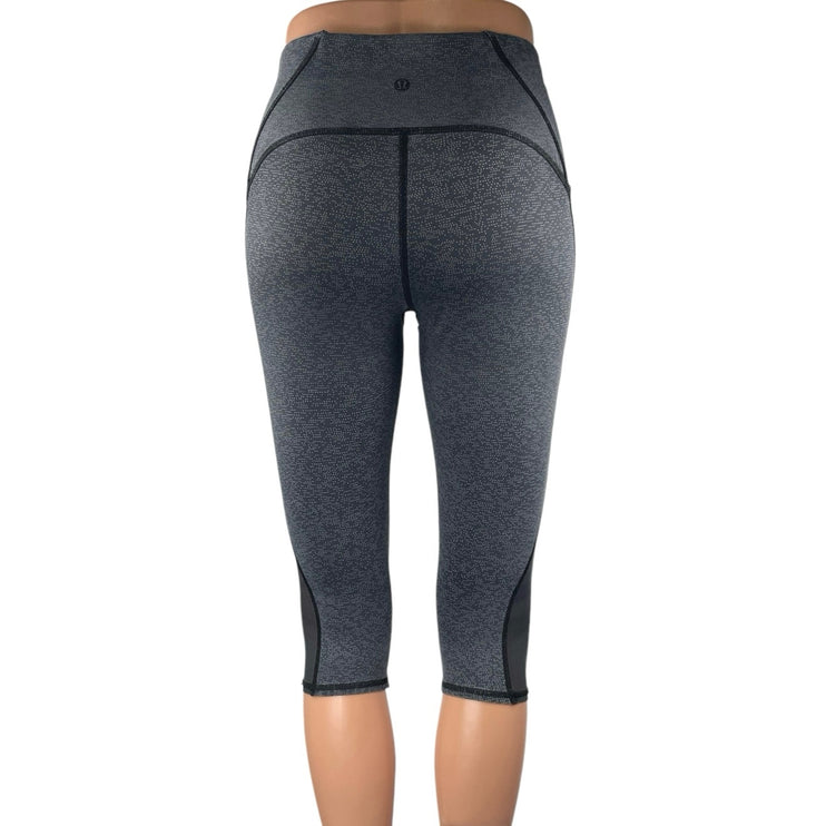 Lululemon Wunder Under Gray Skinny Mid Rise Crop Workout Tight Leggings Pants 6