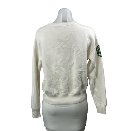 Polo Ralph Lauren Travel Cream Fleece Long Sleeves Patchwork Sweatshirt Top SP