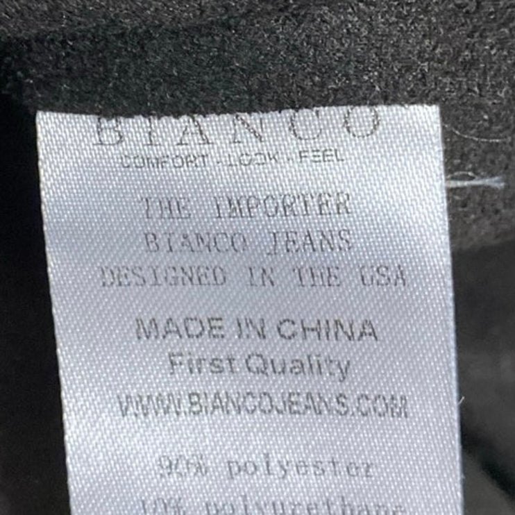 Bianco Women's Black Open Front Long Sleeve Cropped Cardigan Sweater Top Size M