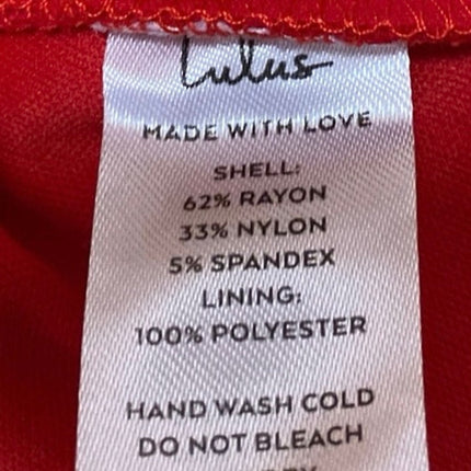 Lulus Red Strapless Sleeveless Bandeau Drape Tube Slit Sheath Maxi Dress Size S
