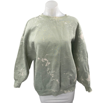 Zara Women's Green Tie Dye Long Sleeve Crew Neck Sweater Sweatshirt Top Size M