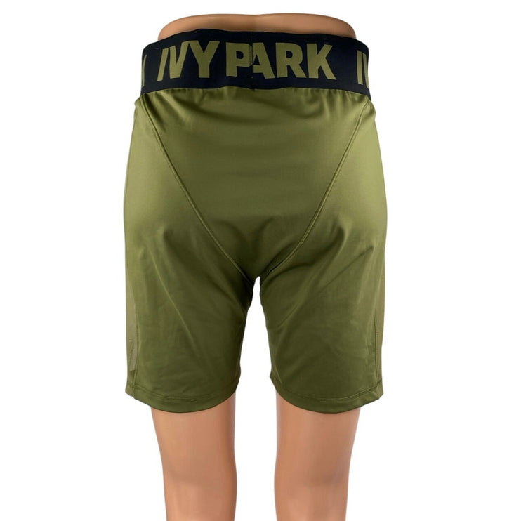 Adidas Ivy Park Peloton Women's Olive Green High Waisted Cycling Biker Shorts L