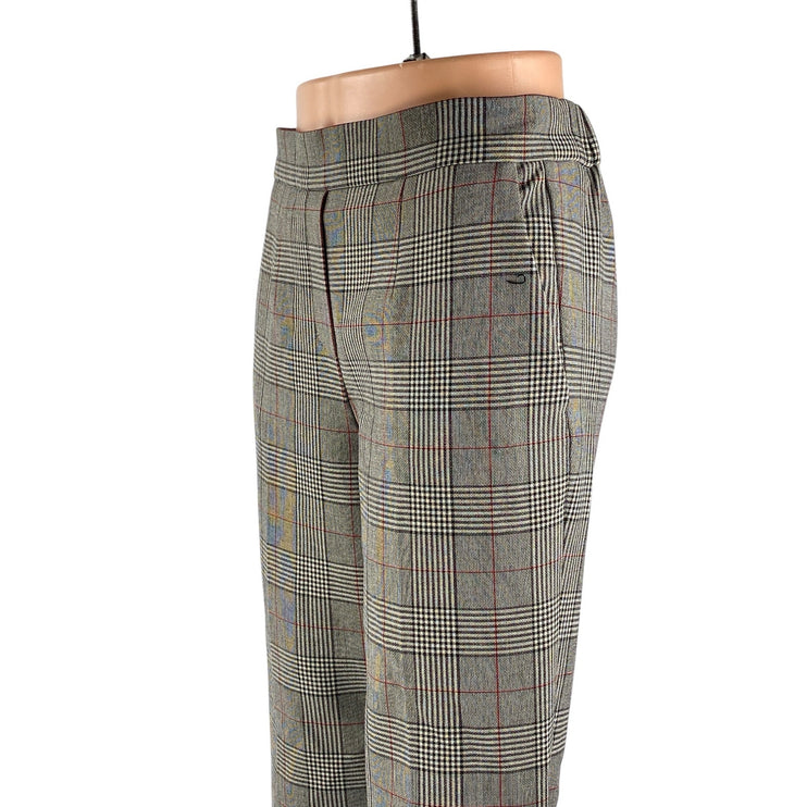 Aritzia Babaton Women's Gray Plaid High Waisted Straight Leg Trousers Pants Sz 4