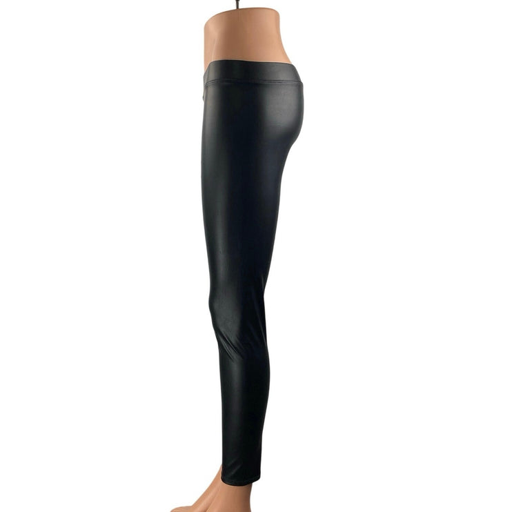 J.Crew Crewcuts Black High Waisted Faux Leather Vegan Leggings Pants Size 12