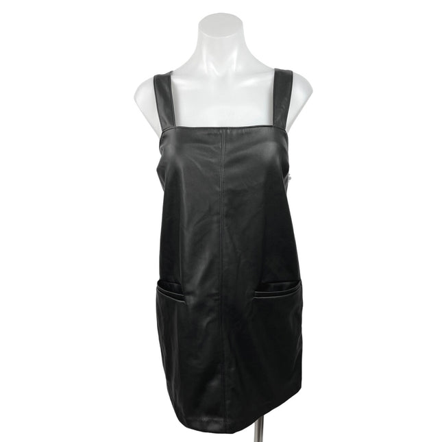 Abercrombie & Fitch Womens Black Faux Leather Sleeveless Shift Mini Dr Brie Abercrombie & Fitch Womens Black Faux Leather Sleeveless Shift Mini Dr Brie