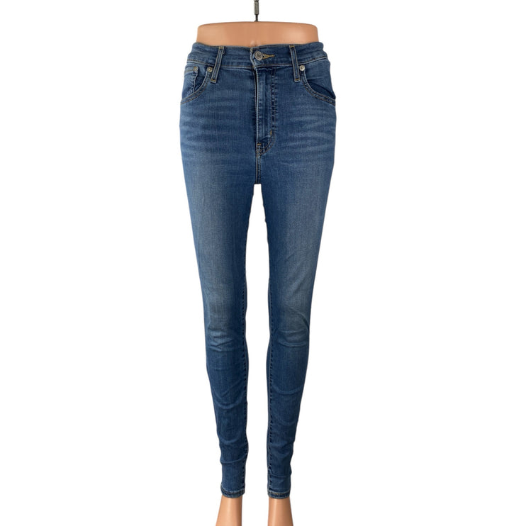 Levi's Mile High Rise Women's Blue Medium Wash Super Skinny Denim Jeans Pants 26