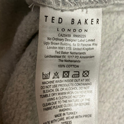 Ted Baker Men's Gray Long Sleeve Fleece Quarter Zip Knit Sweater Top Size 6