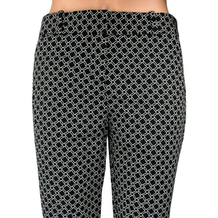 Liz Claiborne Women's Black Geometric Mid Rise Skinny Stretch Trousers Pants 2