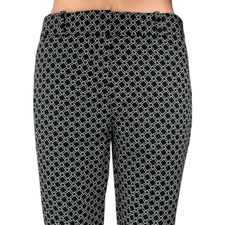 Liz Claiborne Women's Black Geometric Mid Rise Skinny Stretch Trousers Pants 2