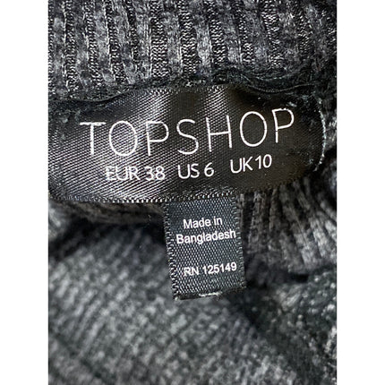Topshop Gray Rib Knit Drawstring Skinny Tapered Leg Joggers Trousers Pants Sz 6