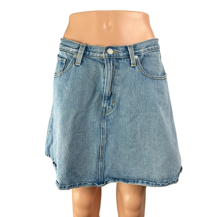 Levi's Women's Blue Light Wash Mini Flounce Flared A-Line Denim Jeans Skirt 29