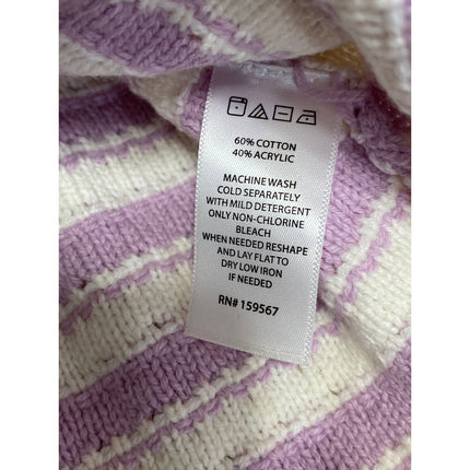 Willow & Wind Purple Lilac Striped Crop Tank Top Cardigan 2 Piece Set Size M