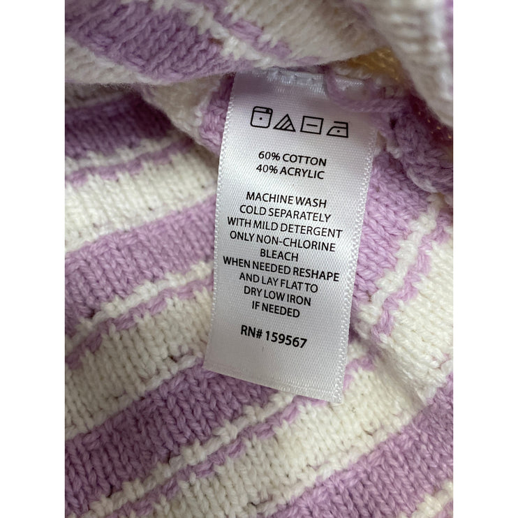 Willow & Wind Purple Lilac Striped Crop Tank Top Cardigan 2 Piece Set Size M