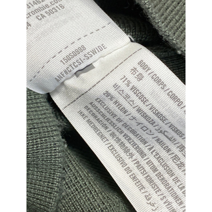 Abercrombie & Fitch Womens Green Knit Square Neck Long Sleeve Crop Sweater Top S