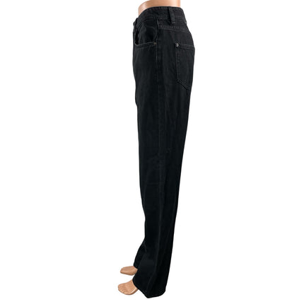 Ksubi Women's Black High Waisted Baggy Casual Wide Leg Denim Jeans Size 29