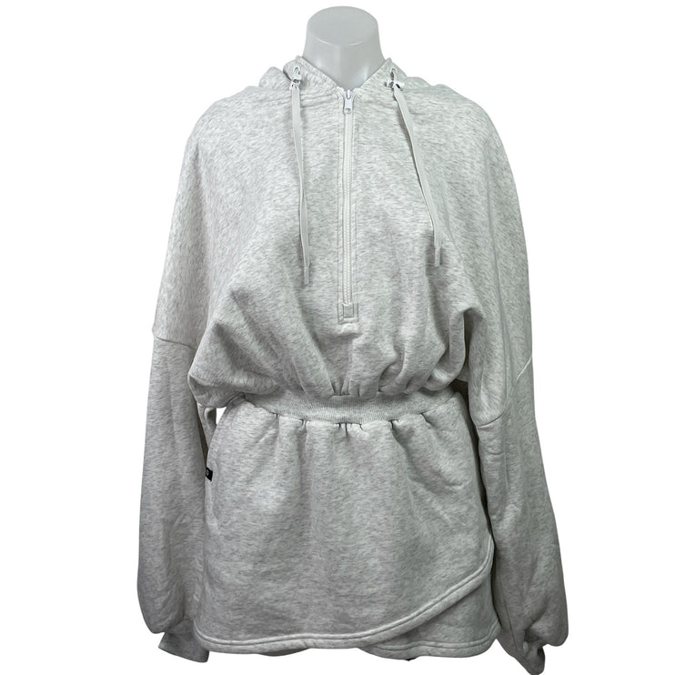 NEW Popflex Game Day Women Gray Half Zip Hoodie Hooded Blouson Mini Dress Size S