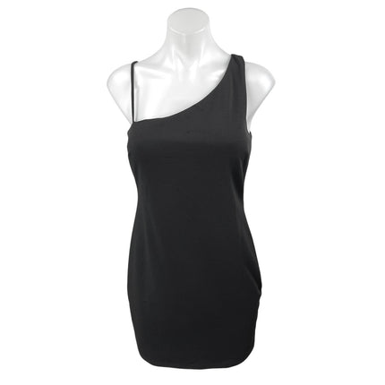 Lulus Black One Shoulder Sleeveless Cami Camisole Tank Mini Bodycon Dress Size S