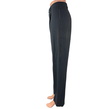 Princess Polly Women's Black White Pinstriped High Rise Trouser Dress Pants Sz 4