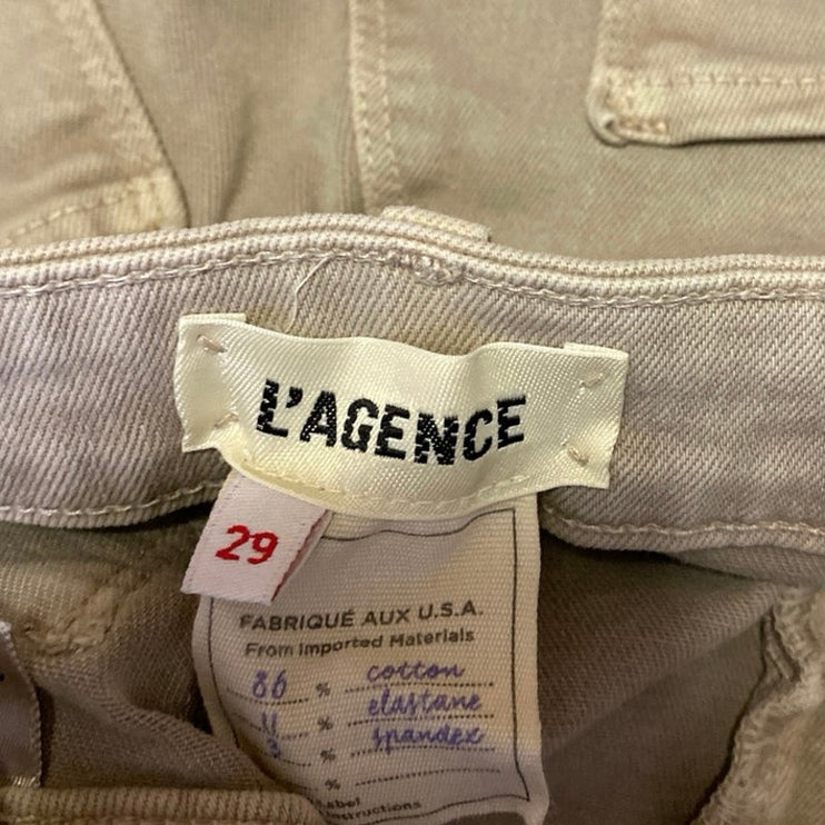 L'agence Women's Cream Beige High Waist Skinny Slim Fit Denim Jeans Pants Sz 29