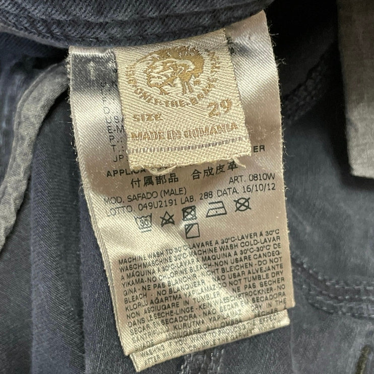 Diesel Safado Men's Blue Mid Rise Casual Slim Straight Crop Denim Jeans Size 29