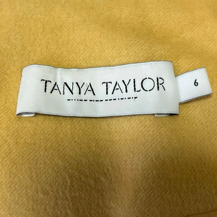 Tanya Taylor 100% Silk Women's Yellow Wool Knit Long Sleeve Coat Jacket Size 6