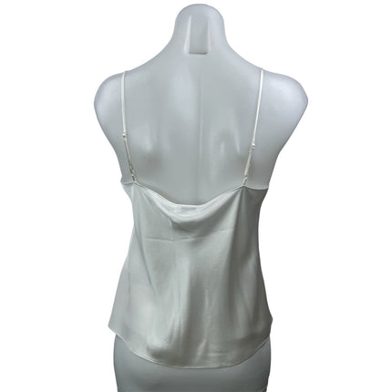 Club Monaco White Black Sleeveless Silk Satin Cami Camisole Two Tone Tank Top SP