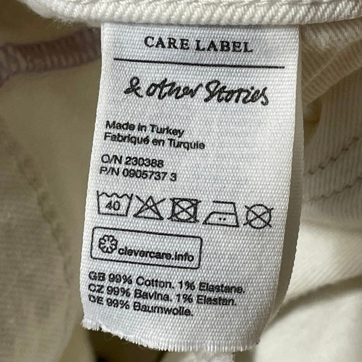 & Other Stories Women's White High Rise Relaxed Wide Leg Denim Jeans Pants Sz 28