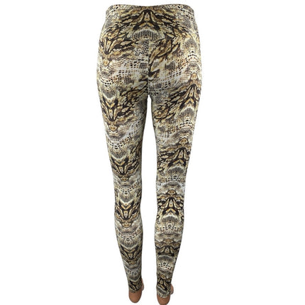 All Access x Bandier Tan Snakeskin Animal Print Yoga Athletic Leggings Pants S