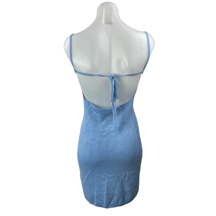 Abercrombie & Fitch Blue Sleeveless Backless Cami Camisole Bodycon Mini Dress S