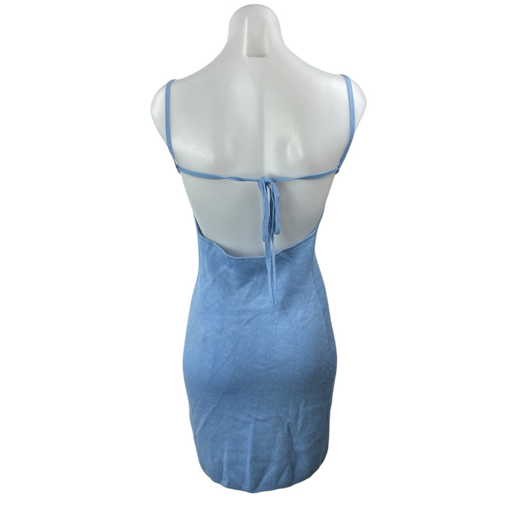 Abercrombie & Fitch Blue Sleeveless Backless Cami Camisole Bodycon Mini Dress S