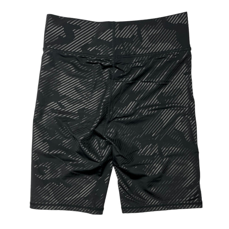 Terez Black Striped Camo Pull On Wide Waistband Mid Athletic Bike Short Size S