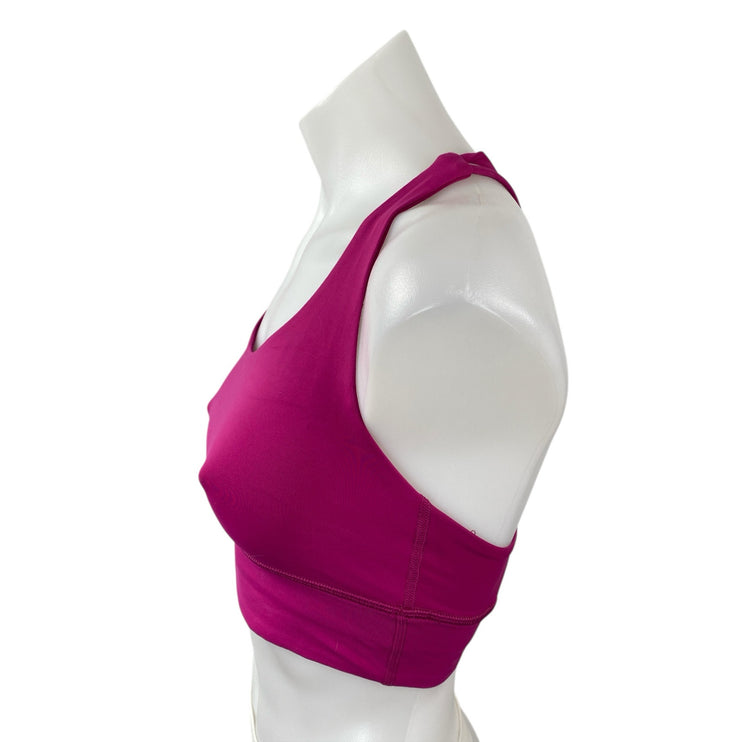 Lululemon Women's Pink Strappy Cross Yoga Athletic Sports Bra Crop Top Size 4