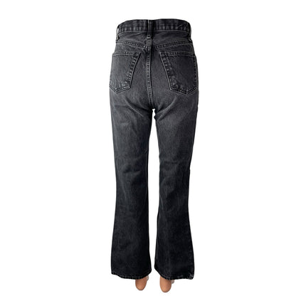 Zara Women's Black High Waisted Slim Fit Ankle Bootcut Flare Denim Jeans Pants 0