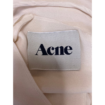 Acne Women's Light Beige Short Sleeve Tie Waist Mini Day Shift T-Shirt Dress 36
