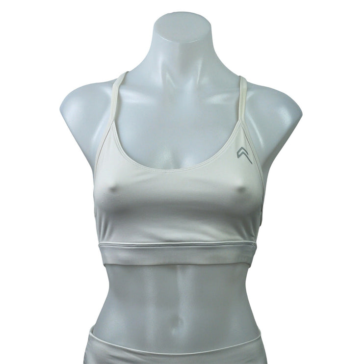 Oner Active Everyday White Racerback Workout Active Sports Bra Crop Tank Top S