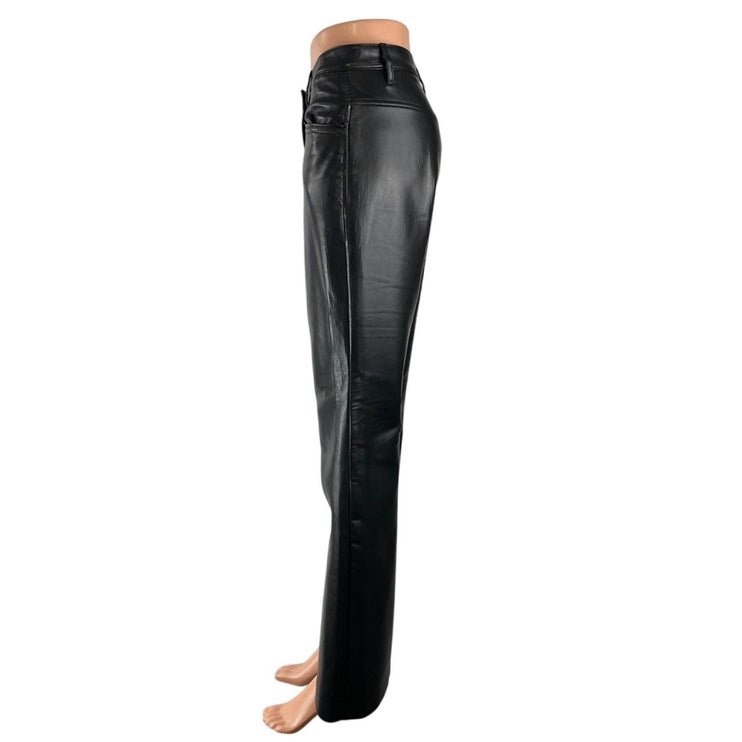Aritzia Wilfred Women's Faux Leather Vegan Flared Bootcut Trousers Pants Size 4