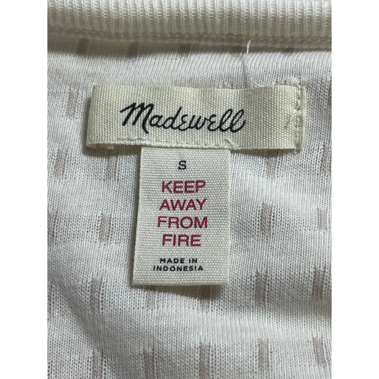 Madewell Beige Striped Sleeveless V-Neck Cami Camisole Mini Tank Shift Dress S