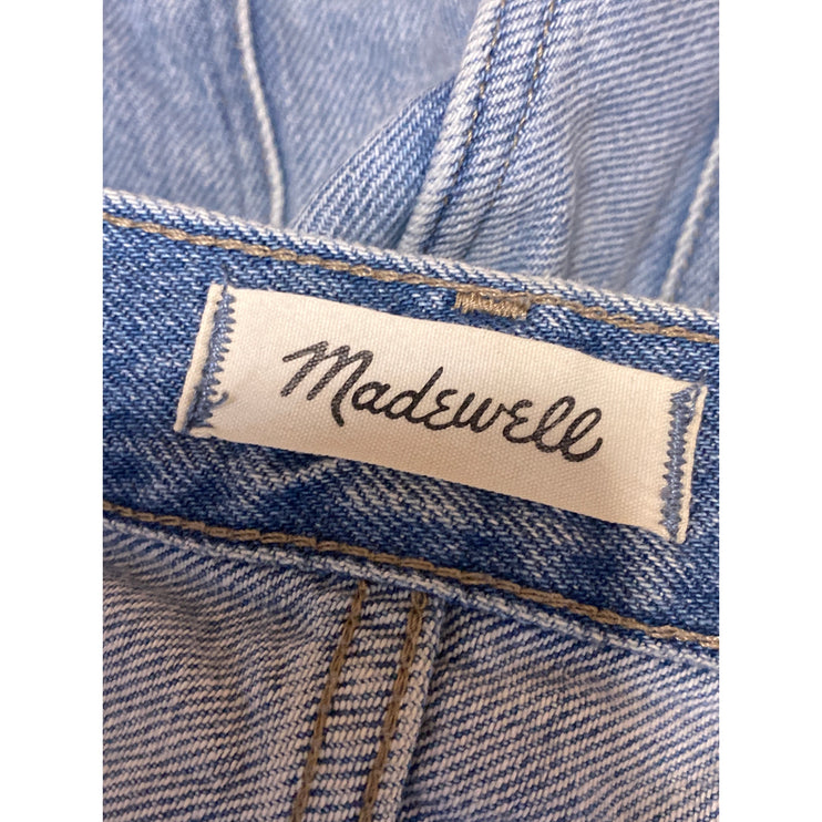 Madewell Darted Distressed High Rise Utility Barrel Mom Denim Jeans Pants Sz 31
