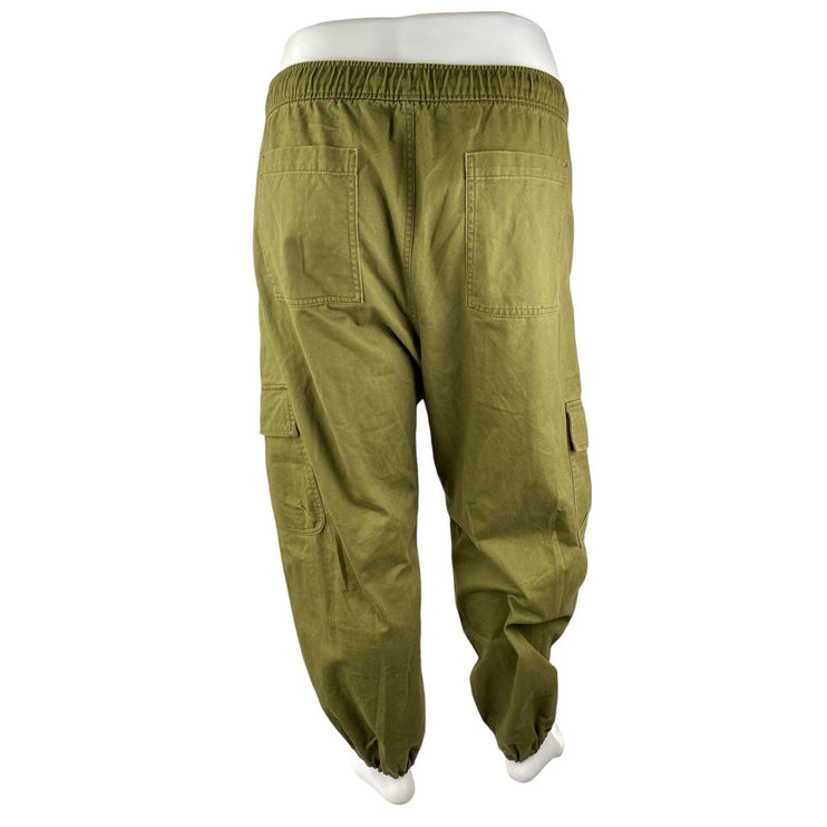 Old Navy Green Drawstring Barrel Carrot Wide Leg Cargo Joggers Trousers Pants XL