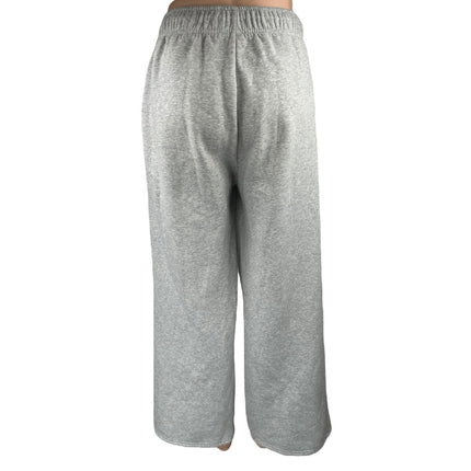 Automet Gray Fleece High Waist Flared Wide Leg Trousers Lounge Sweatpants Size L