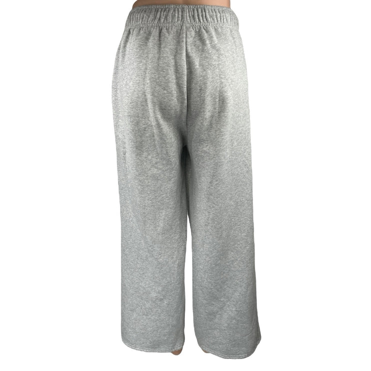 Automet Gray Fleece High Waist Flared Wide Leg Trousers Lounge Sweatpants Size L