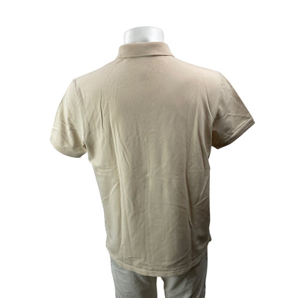 Club Monaco Men's Beige Short Sleeves Casual Button Collared Polo Shirt Top L/G